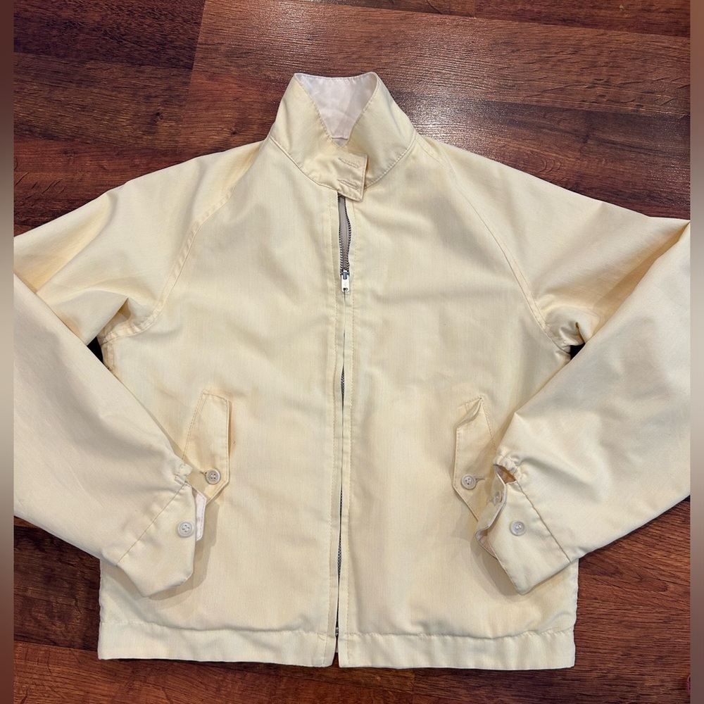 Vintage 70’s Reversible Jacket Yellow White Lightweight Zip Up